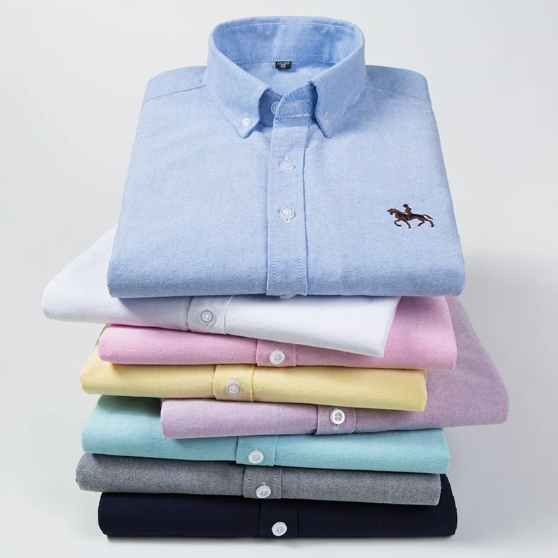 2024 Men's Long Sleeve Dress S - Oxford Cotton Casual Shirt Business review and price