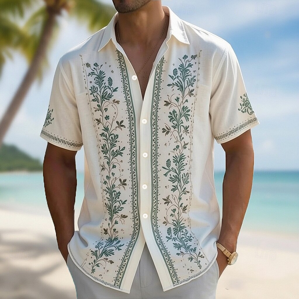 Men's Turndown Collar 3D Print - Vintage Hawaiian Floral Shirt review and price