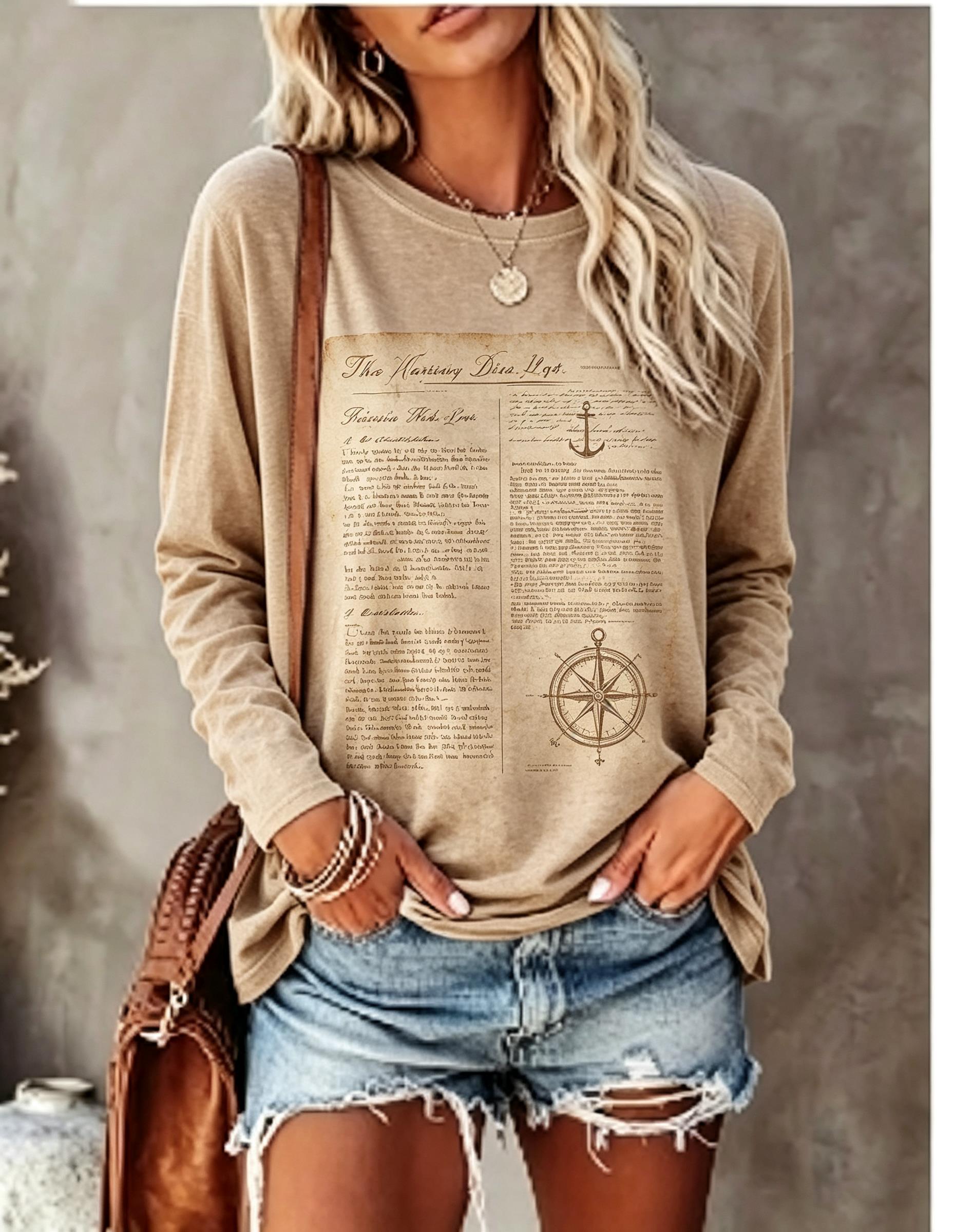 Women Long Sleeve T Shirt Vint - T-Shirts review and price